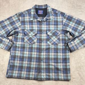 Limited Edition Pendleton Beach Boy Board Shirt Plaid Wool Large 1949 Revival.